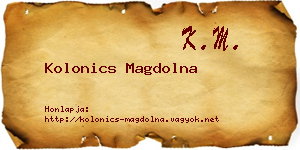 Kolonics Magdolna névjegykártya