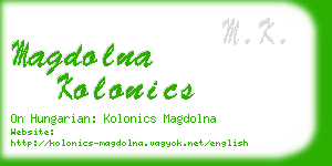 magdolna kolonics business card